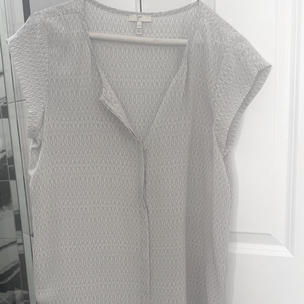 Joie Gray Patterned Blouse - image 1